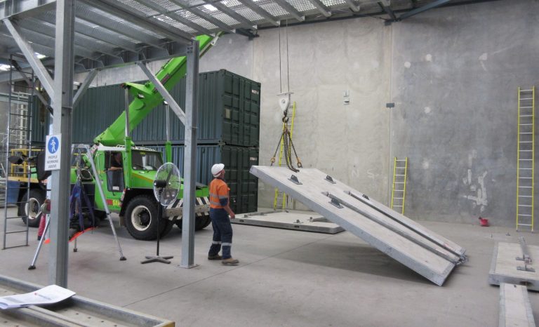 Crane Lifting Concrete Tilt Panel 1
