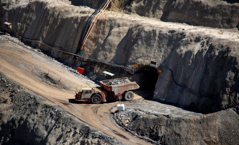 Mining,Truck,Driving,Out,Of,Underground,Mine